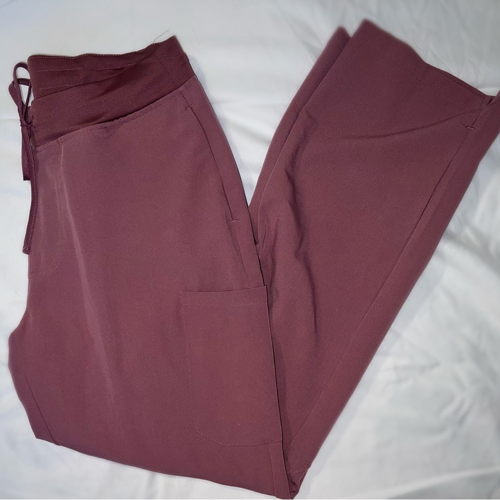 Women's Boot Cut Flare Pants in Burgundy